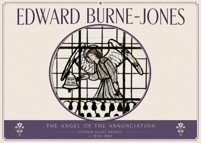 Edward Burne-Jones The Angel of the Annunciation (Stained Glass Design) No3 - Poster