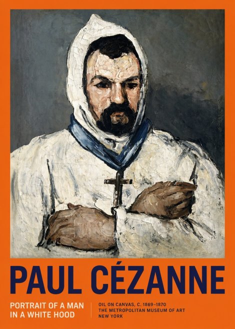 Paul Cézanne Portrait of a Man in a White Hood No2 - Poster
