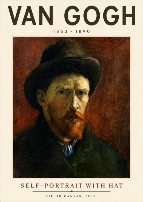 Van Gogh Self-portrait with Hat No6 - Poster