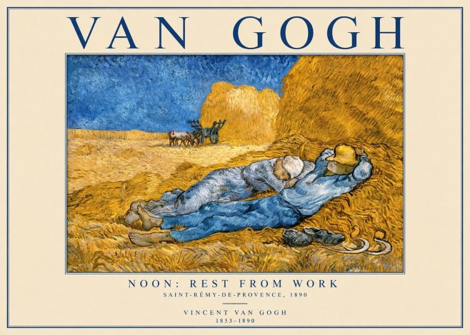 Van Gogh Noon: Rest from Work No1 - Poster