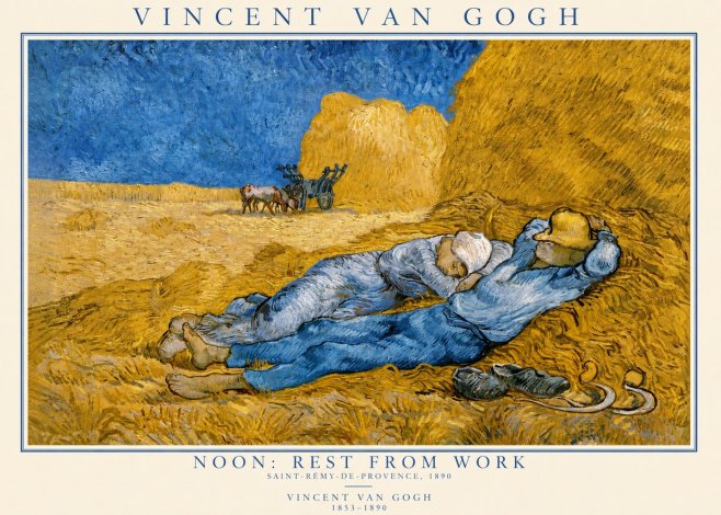 Van Gogh Noon: Rest from Work No3 - Poster