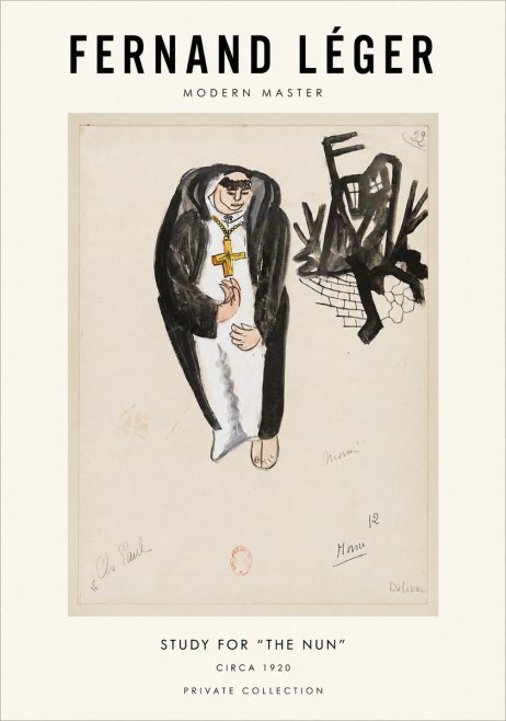 Fernand Léger Study for "the Nun" No1 - Poster
