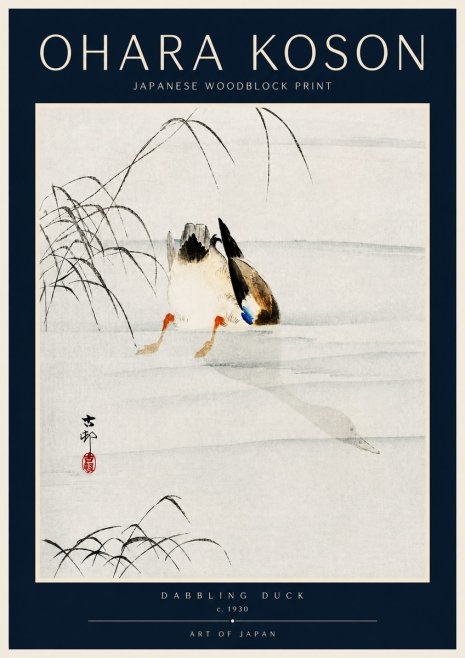Ohara Koson Dabbling Duck No4 - Poster