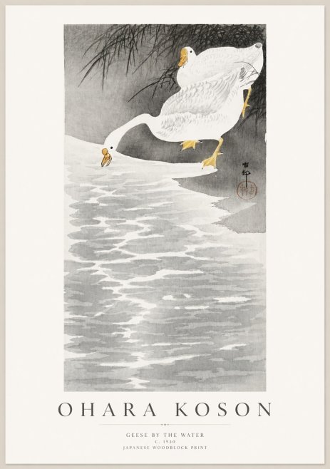 Ohara Koson Geese by the Water No1 - Poster