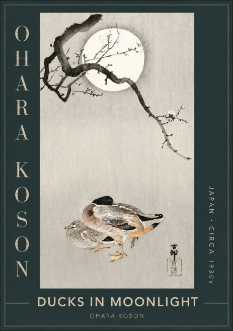 Ohara Koson Ducks in Moonlight No2 - Poster
