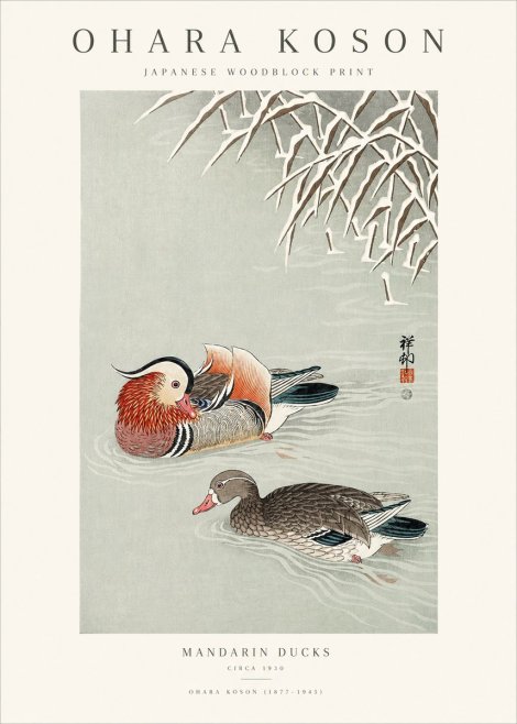 Ohara Koson Mandarin Ducks No1 - Poster
