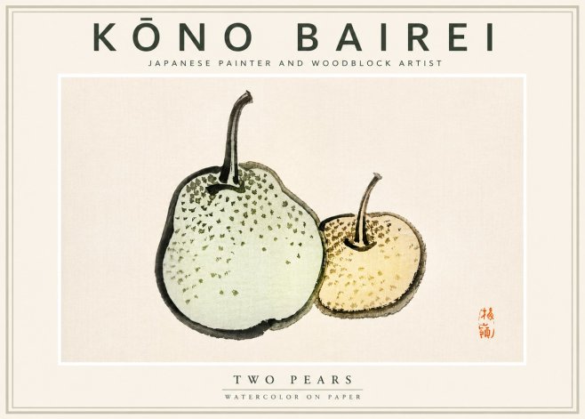 Kōno Bairei Two Pears No4 - Poster