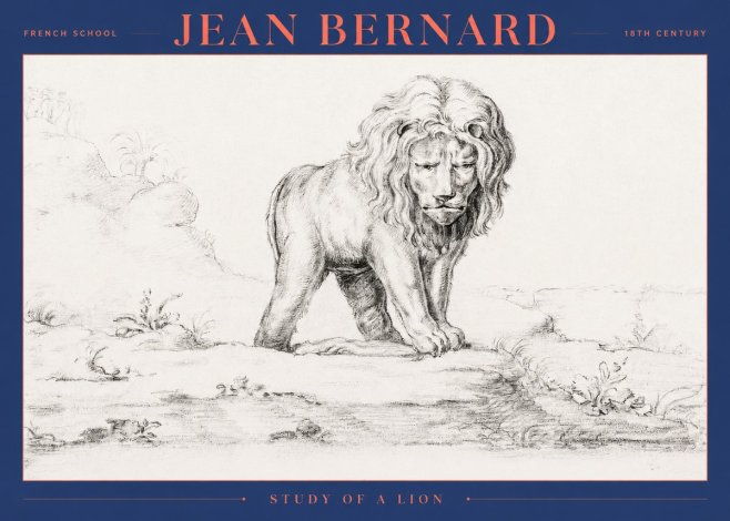 Jean Bernard Study of a Lion I No2 - Poster