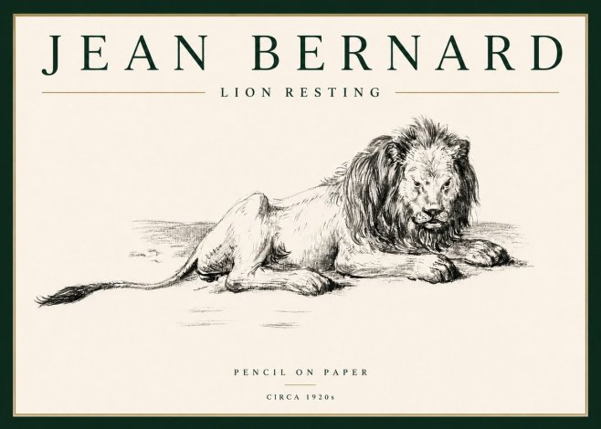 Jean Bernard Lion Resting No4 - Poster