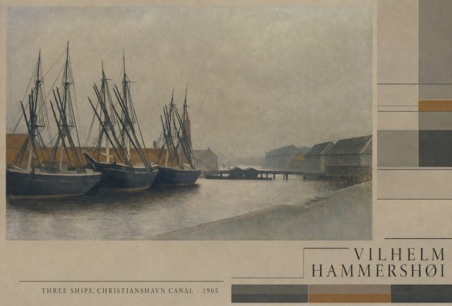 Vilhelm Hammershøi Three Ships, Christianshavn Canal No4 - Poster