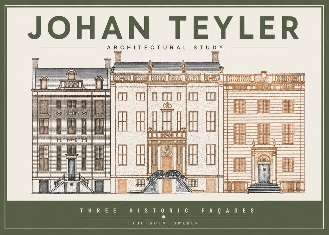 Johan Teyler Architectural Study - Three Historic Façades No3 - Poster