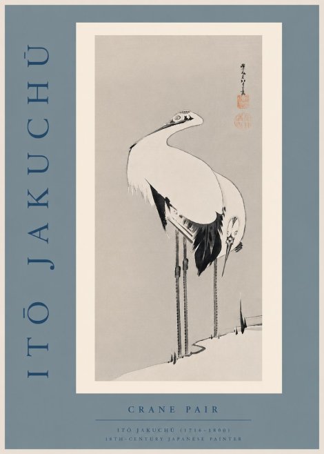 Itō Jakuchū Crane Pair No6 - Poster