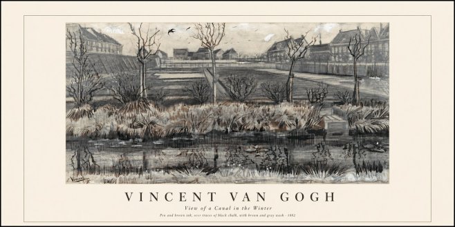 Van Gogh View of a Canal in the Winter No1 - Poster