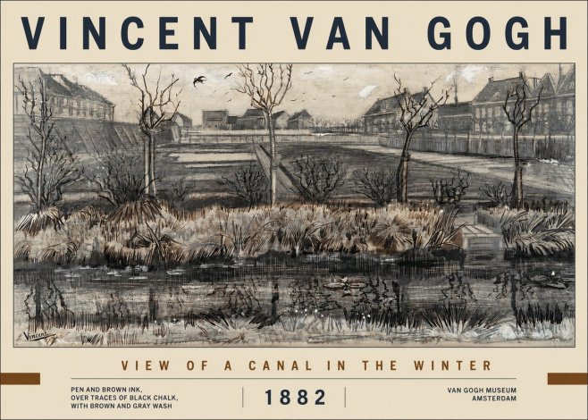 Van Gogh View of a Canal in the Winter No2 - Poster