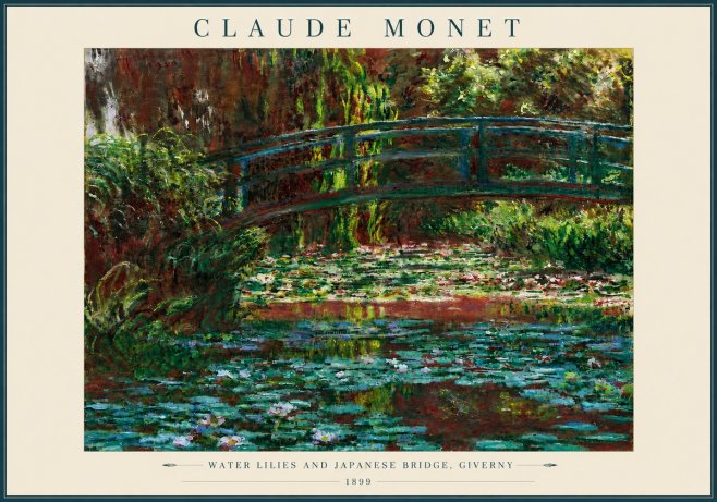 Monet Water Lilies and Japanese Bridge, Giverny No6 - Poster