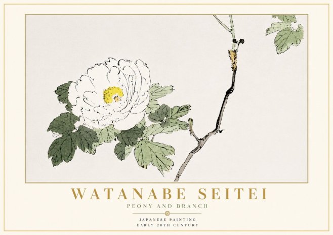 Watanabe Seitei Peony and Branch No6 - Poster