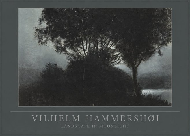 Vilhelm Hammershøi Landscape in Moonlight No1 - Poster