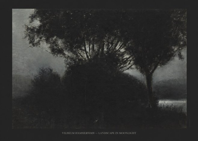 Vilhelm Hammershøi Landscape in Moonlight No6 - Poster