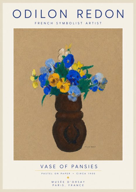 Odilon Redon Vase of Pansies No5 - Poster