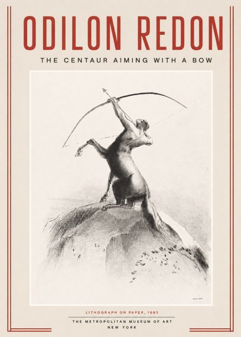 Odilon Redon The Centaur Aiming with a Bow No2 - Poster