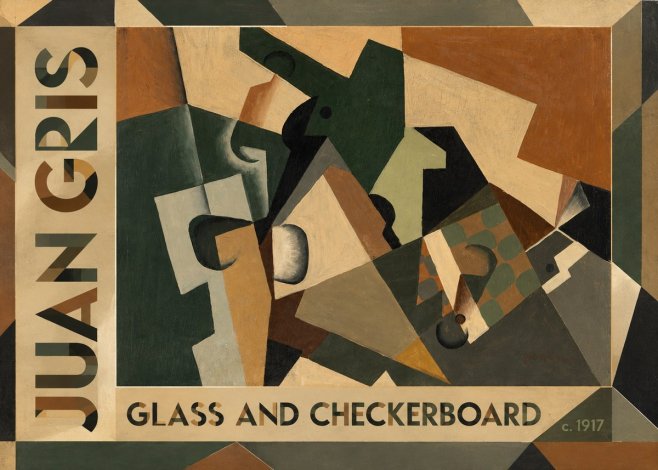 Juan Gris Glass and Checkerboard No1 - Poster