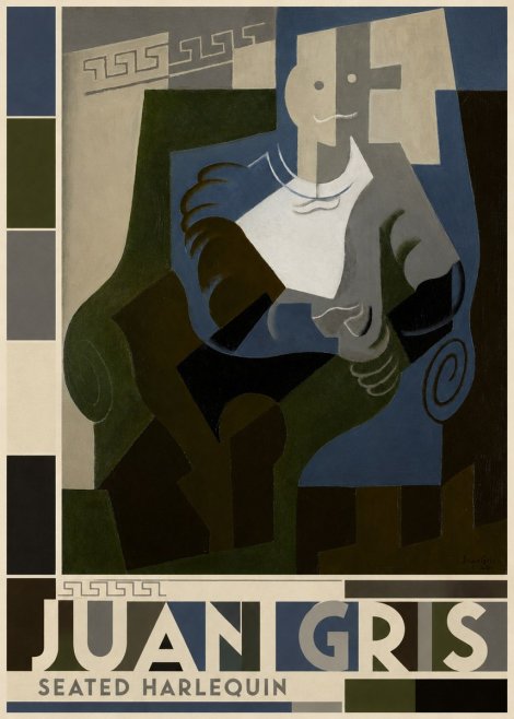 Juan Gris Seated Harlequin No4 - Poster