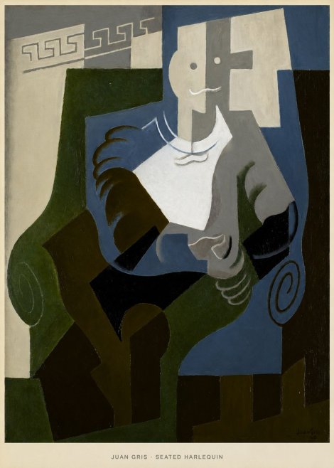 Juan Gris Seated Harlequin No5 - Poster