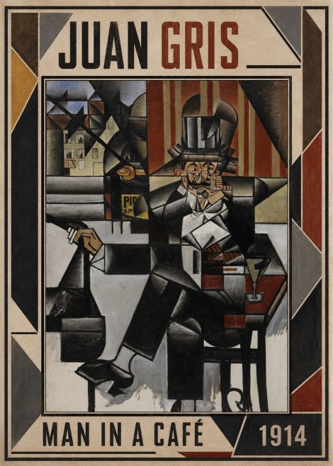 Juan Gris Man in a Café No1 - Poster