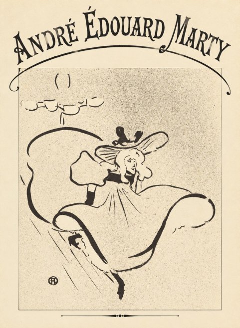 André Édouard Marty Elegant Woman with Hat No4 - Poster