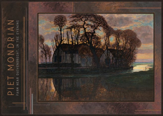 Piet Mondrian Farm Near Duivendrecht, in the Evening No2 - Poster