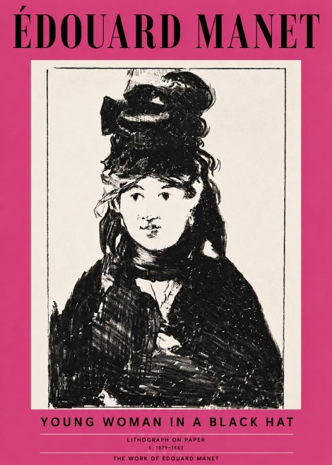 Édouard Manet Young Woman in a Black Hat II No3 - Poster