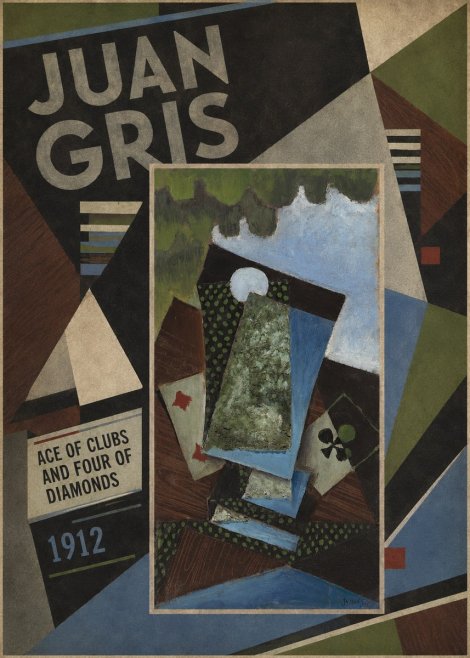Juan Gris Ace of Clubs and Four of Diamonds No2 - Poster