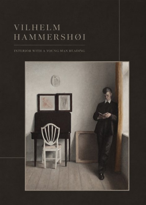 Vilhelm Hammershøi Interior with a Young Man Reading No3 - Poster