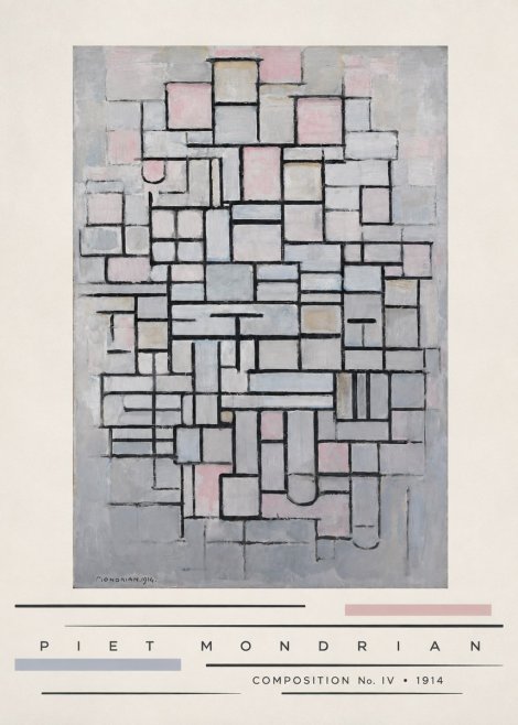 Piet Mondrian Composition No. Iv • 1914 No3 - Poster