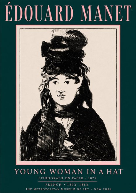 Édouard Manet Young Woman in a Hat II No4 - Poster