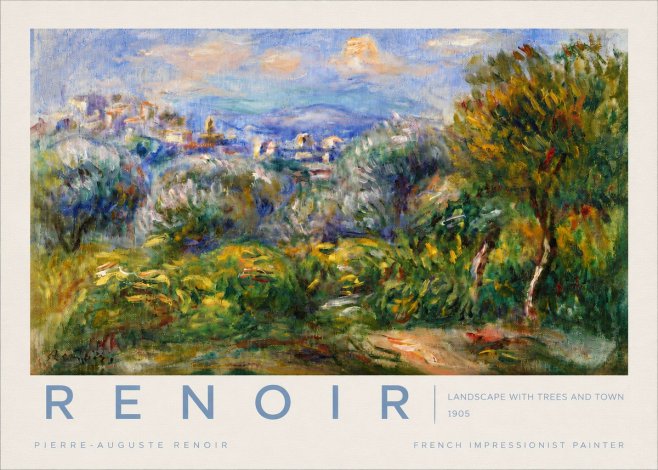Renoir Landscape with Trees and Town No4 - Poster