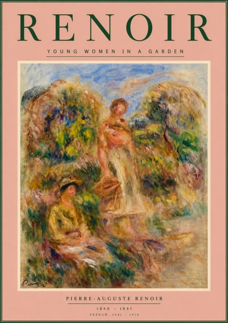Renoir Young Women in a Garden No5 - Poster