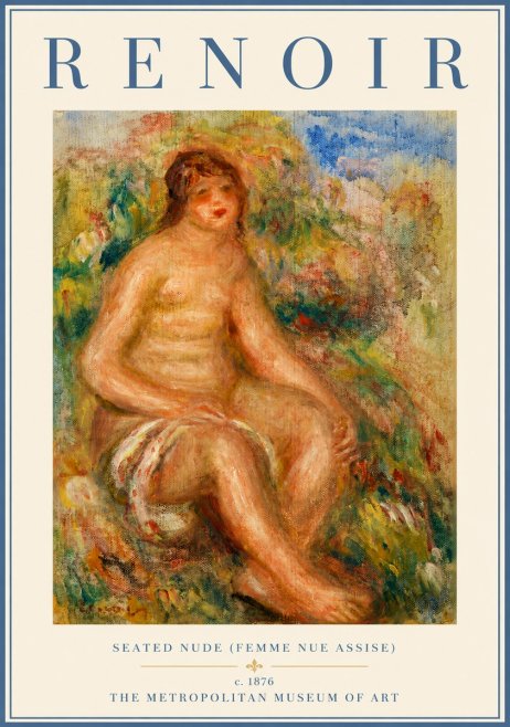 Renoir Seated Nude (Femme Nue Assise) No3 - Poster