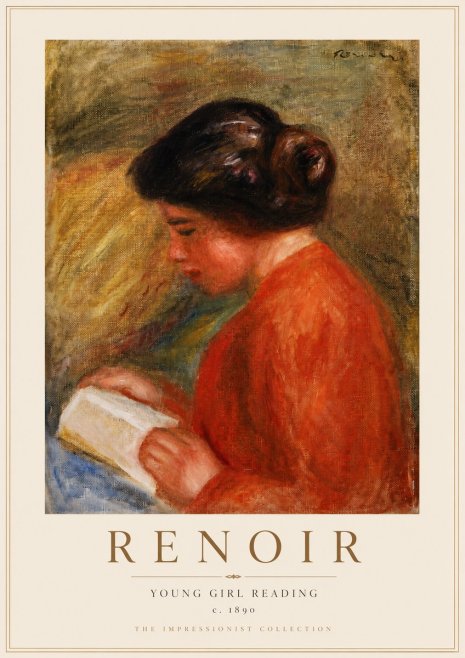 Renoir Young Girl Reading I No3 - Poster