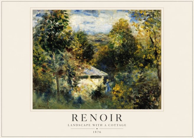 Renoir Landscape with a Cottage No1 - Poster