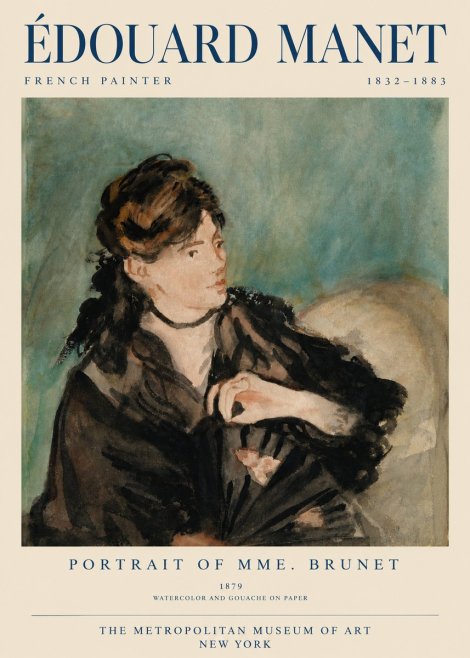 Édouard Manet Portrait of Mme. Brunet No4 - Poster