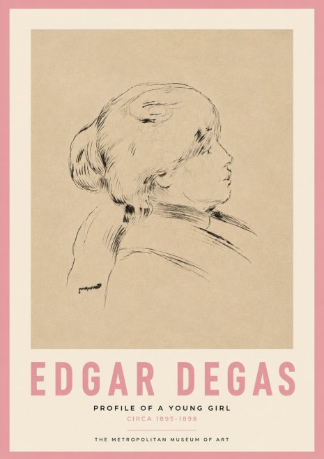 Edgar Degas Profile of a Young Girl No3 - Poster