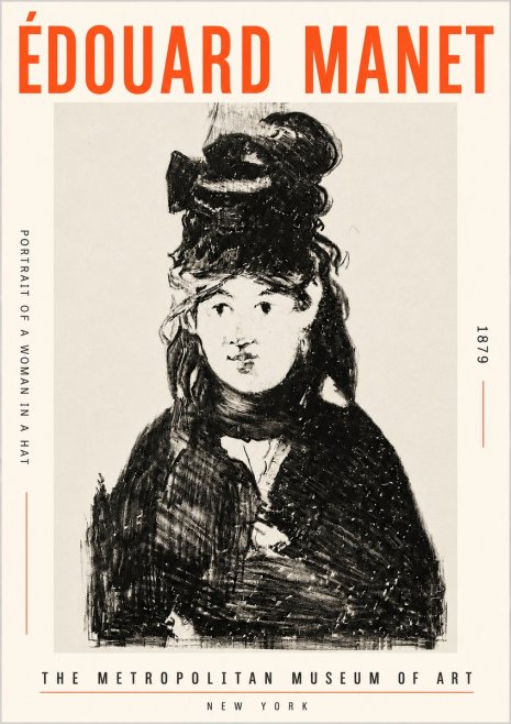 Édouard Manet Portrait of a Woman in a Hat No5 - Poster