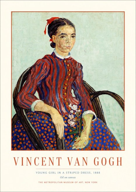 Van Gogh Young Girl in a Striped Dress, 1888 No1 - Poster