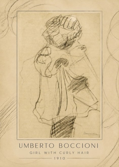 Umberto Boccioni Girl with Curly Hair No1 - Poster