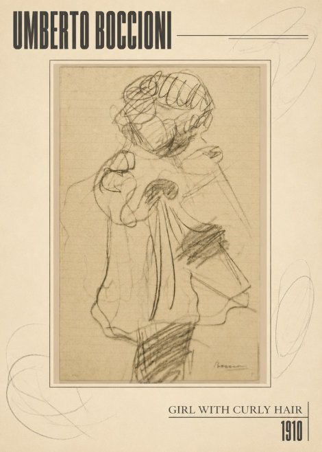 Umberto Boccioni Girl with Curly Hair No5 - Poster