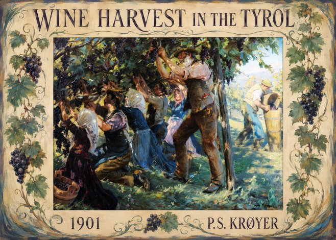 P.S. Krøyer Wine Harvest in the Tyrol No1 - Poster