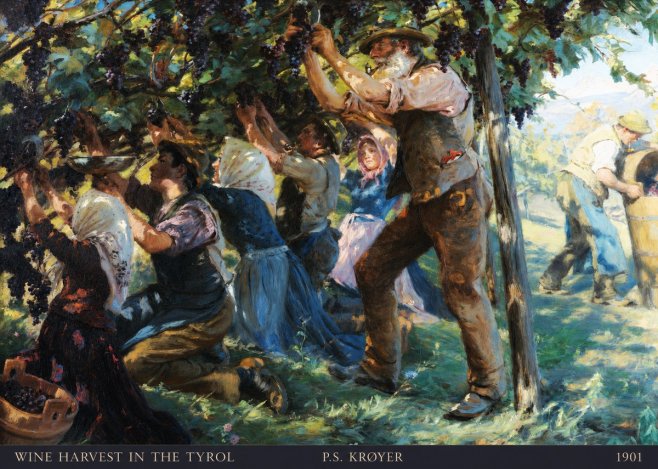 P.S. Krøyer Wine Harvest in the Tyrol No6 - Poster