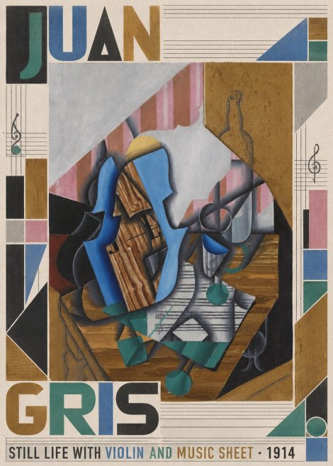 Juan Gris Still Life with Violin and Music Sheet No4 - Poster
