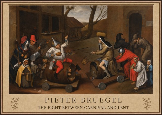 Pieter Bruegel The Fight Between Carnival and Lent IV No1 - Poster